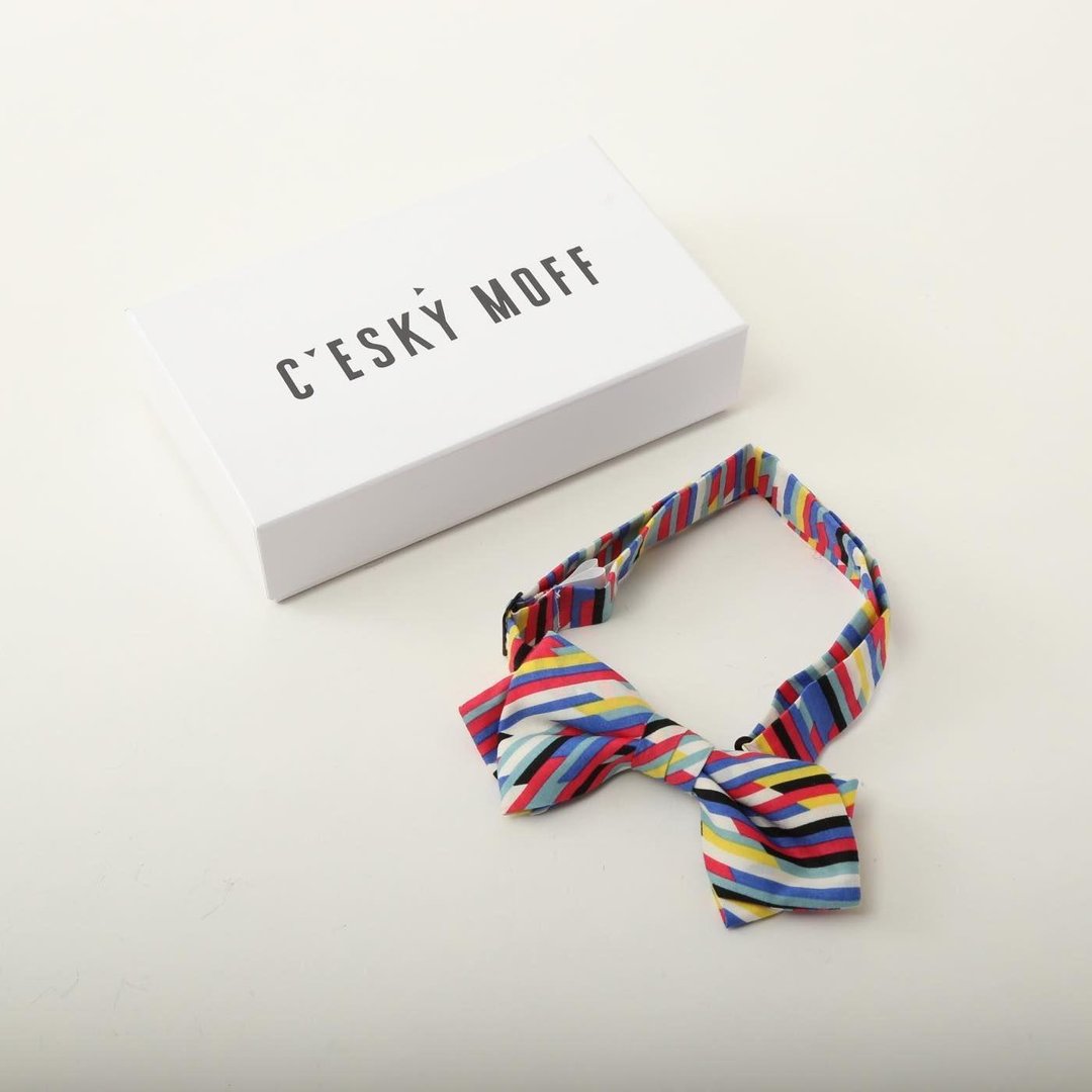color bars bowtie butterfly MULTI - 领结/领巾 - 棉 多色
