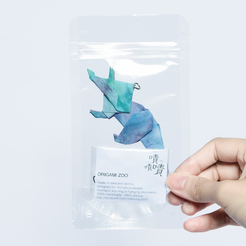 \迷幻侏罗纪/ 折纸饰品三合一 项链/吊饰/钥匙圈_三角龙 - 项链 - 防水材质 多色