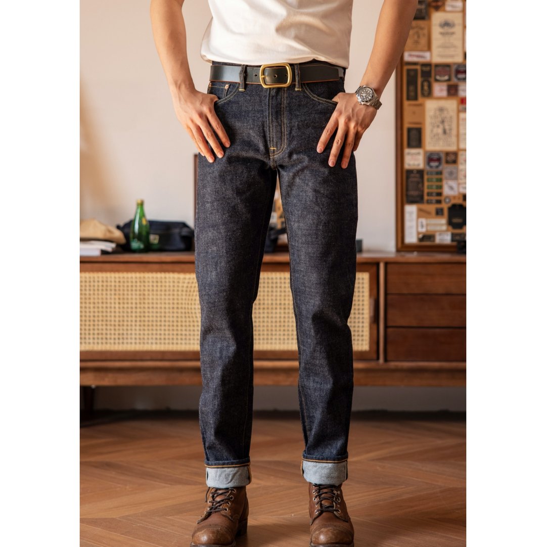 501CT 牛仔裤 橘色赤耳 14oz 直筒 OW藏青色 Denim 基础养牛款 - 男士长裤 - 棉 蓝色