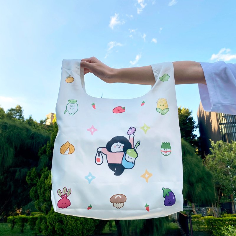 收纳式环保袋 - 时尚施太 - 手提包/手提袋 - 聚酯纤维 白色