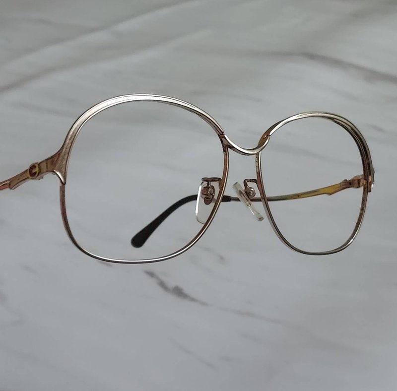 古董眼镜Giovanna Paris圆弧铂金色镜面金属镜框  普普年代 - 眼镜/眼镜框 - 其他金属 金色