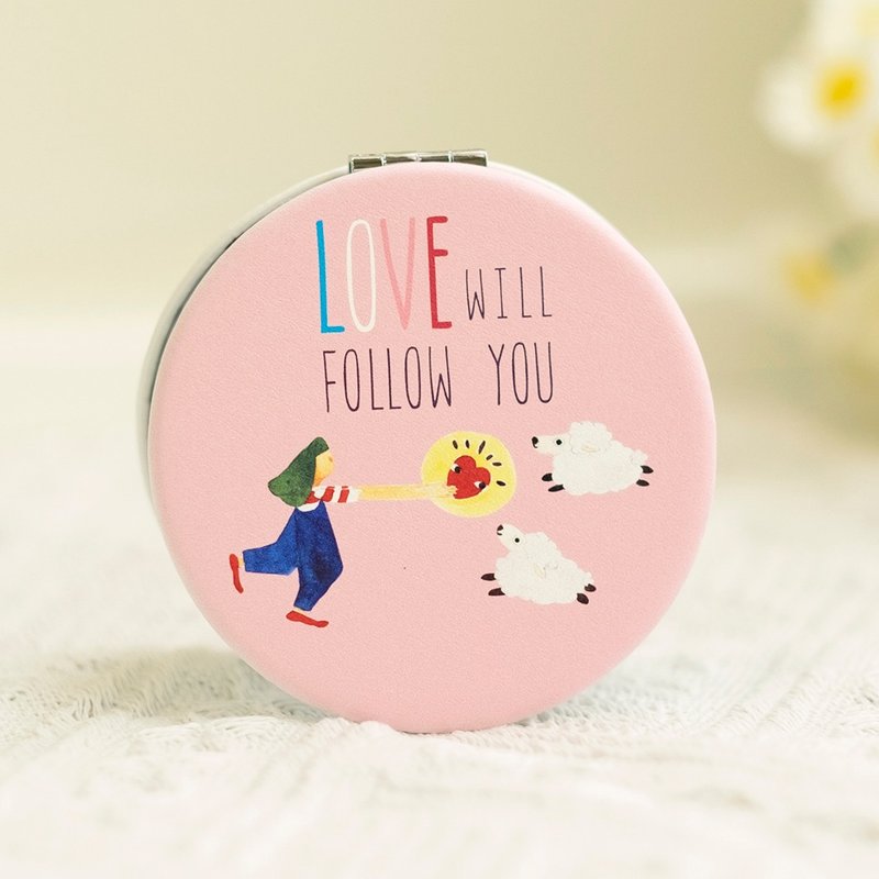 丰盛的爱伴随你 双面皮革随身镜/化妆镜 - 其他 - 人造皮革 