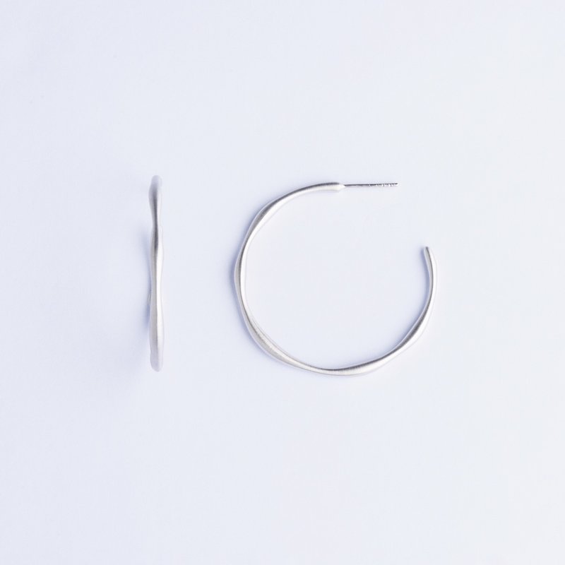 Galaxy。星际 雾面纯银大圈耳环 - 耳环/耳夹 - 纯银 