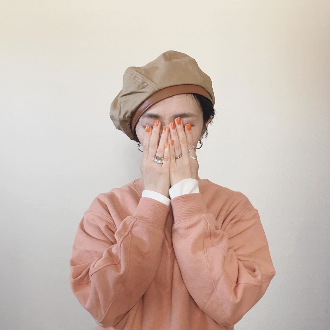 Cotton Fashion Beret Synthetic Leather Band Women Men ICHIYONPLUS iber0085 - 帽子 - 棉．麻 橘色