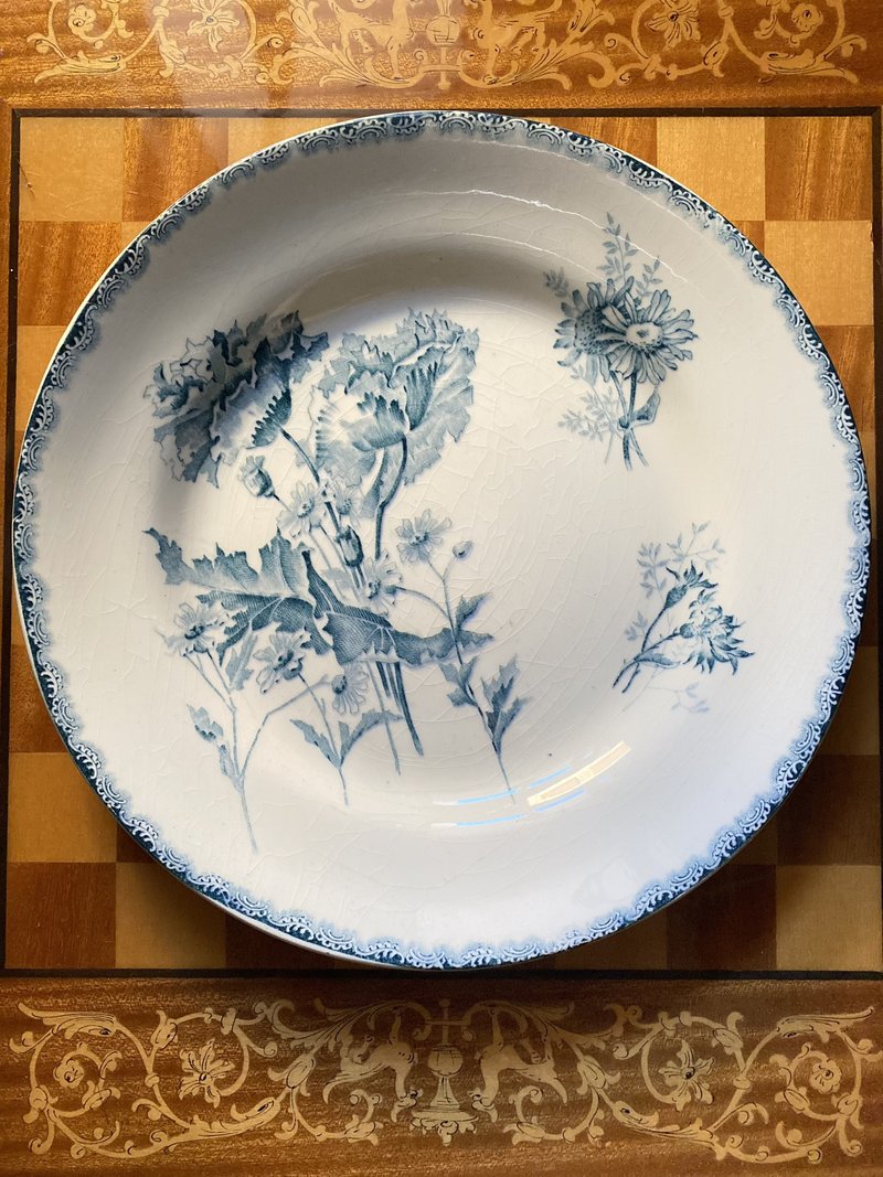 浅色雏菊古董餐盘 - 盘子/餐盘/盘架 - 瓷 白色