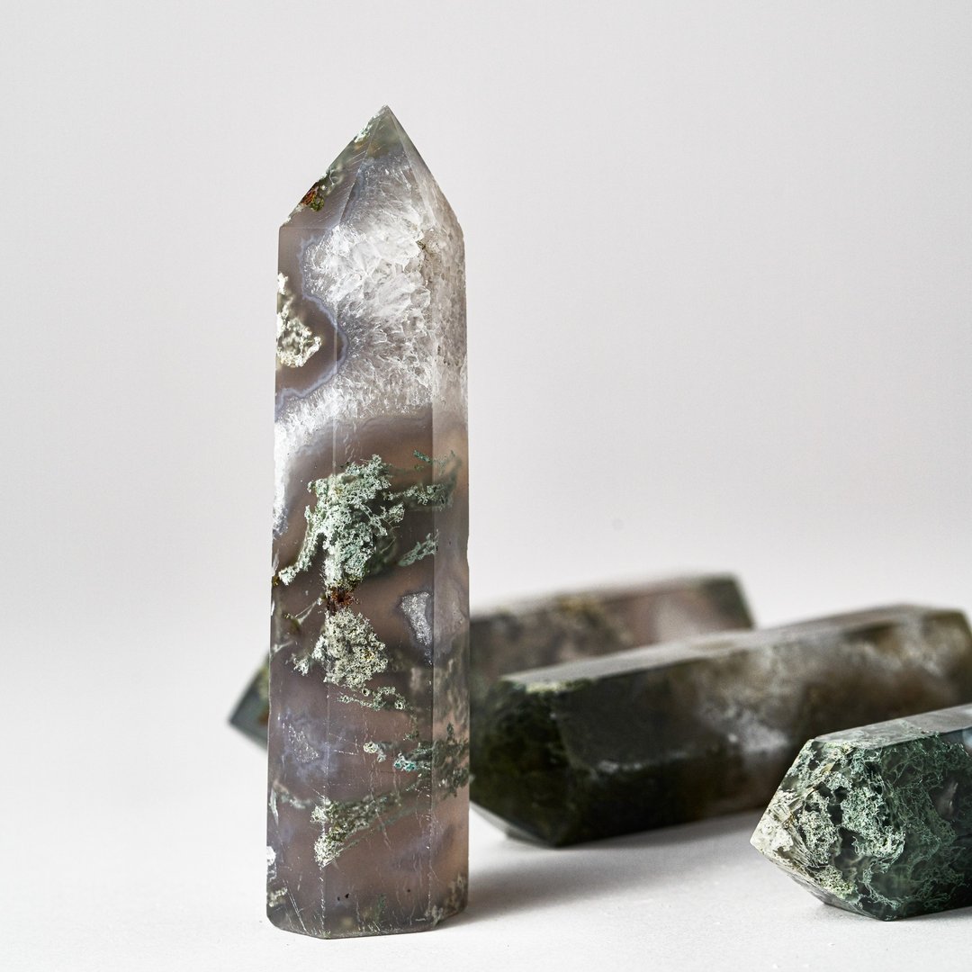 非洲水草玛瑙柱 - 摆饰 - 水晶 绿色
