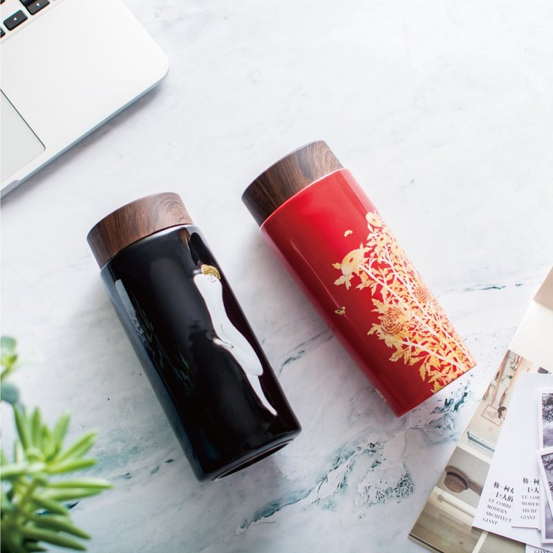 陆宝LOHASx史博馆 常玉 随身杯 典藏画作:菊、双人像 - 水瓶/水壶 - 瓷 红色