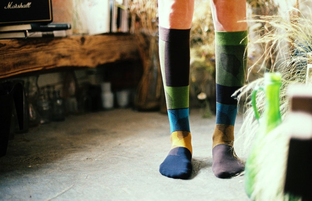 socks_take tea / organic cotton / fall - 袜子 - 棉 绿色