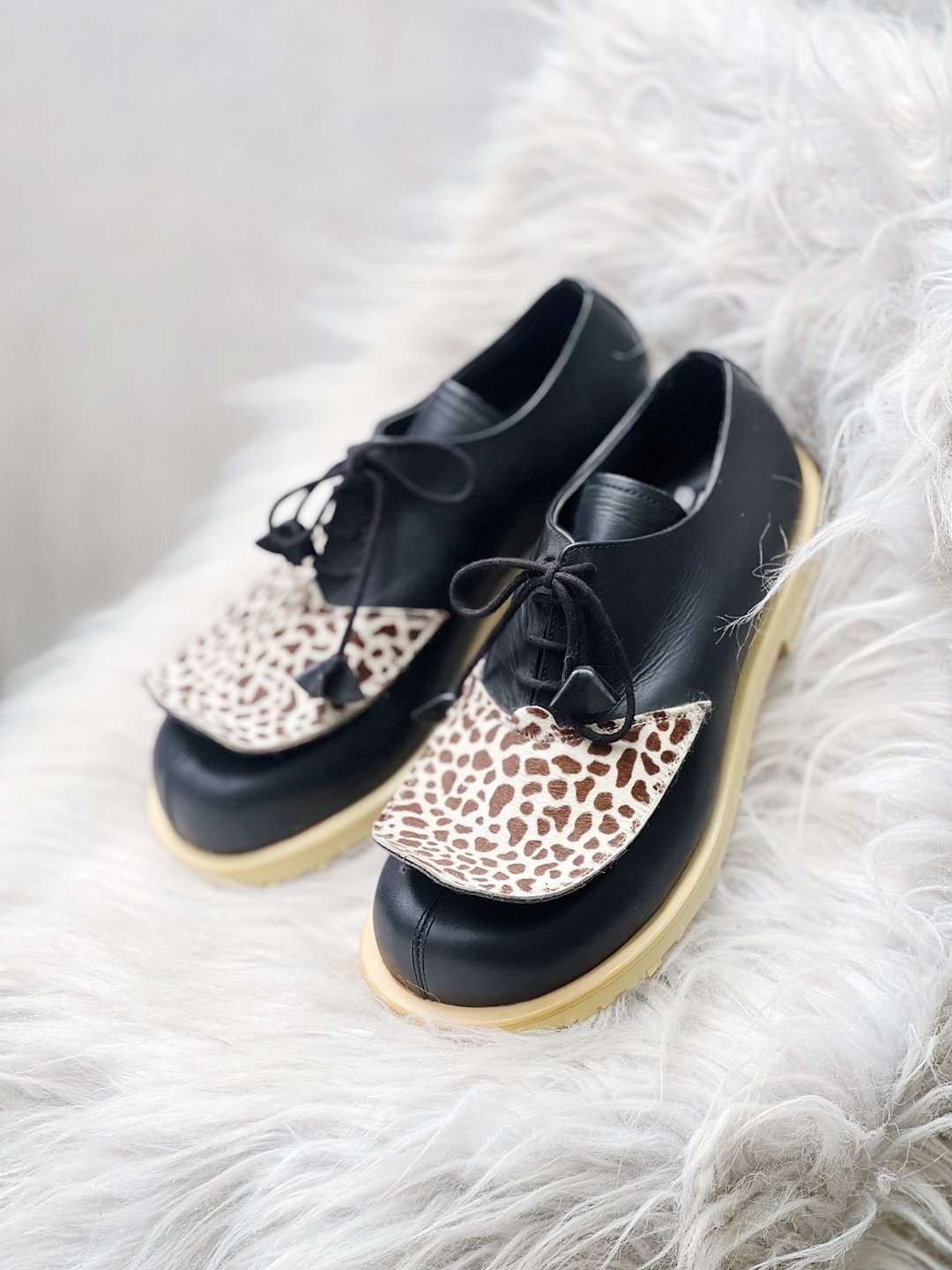 tokyo bopper / belly button 日本绝版真皮牛皮革手工鞋shoe - 其他女款皮鞋 - 真皮 黑色
