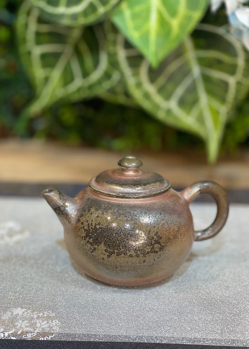 重落灰结晶斑柴烧壶 - 茶具/茶杯 - 陶 