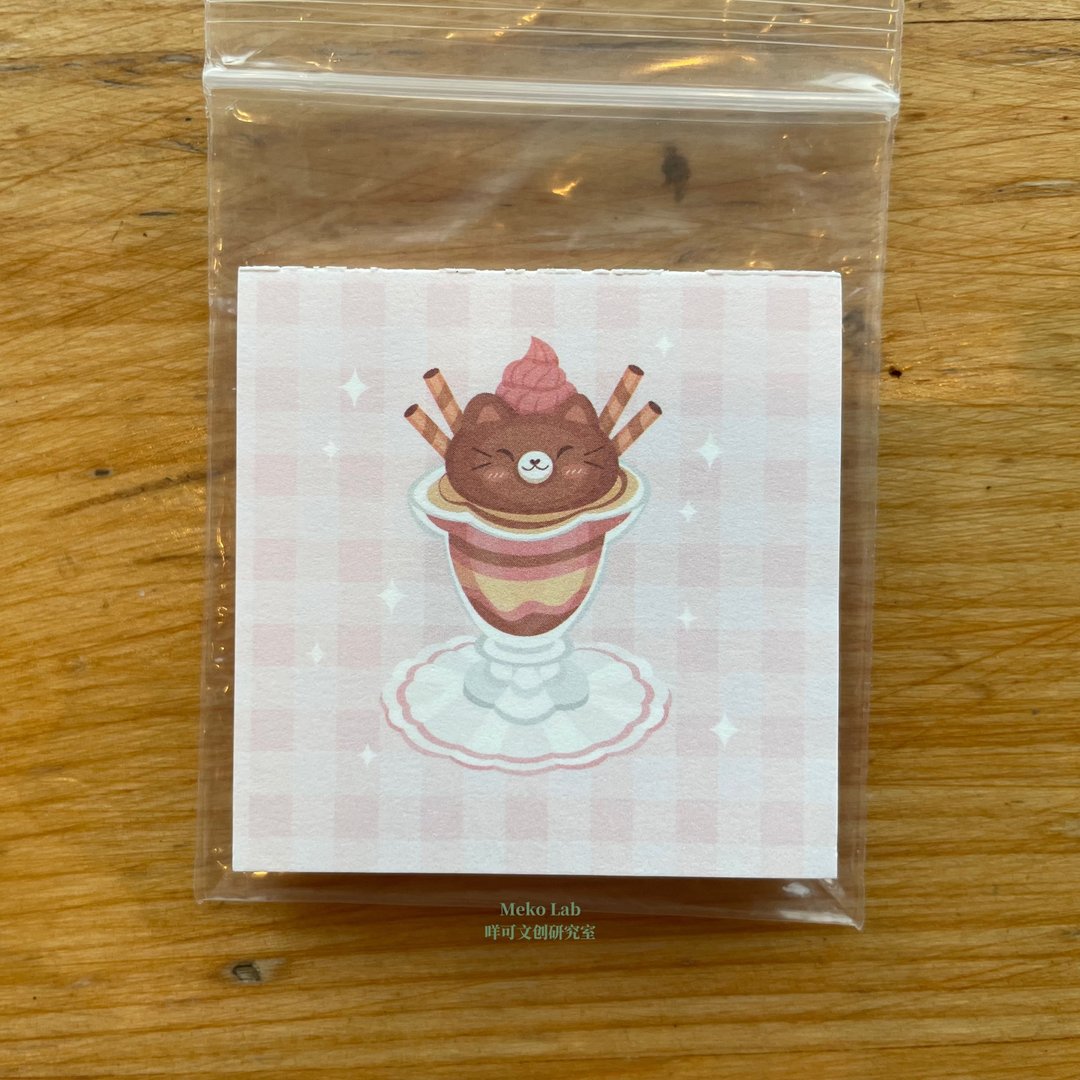 MekoLab咩可文创研究室 猫猫雪糕杯 迷你便签 可爱可撕无粘性 - 便条纸/标签贴 - 纸 