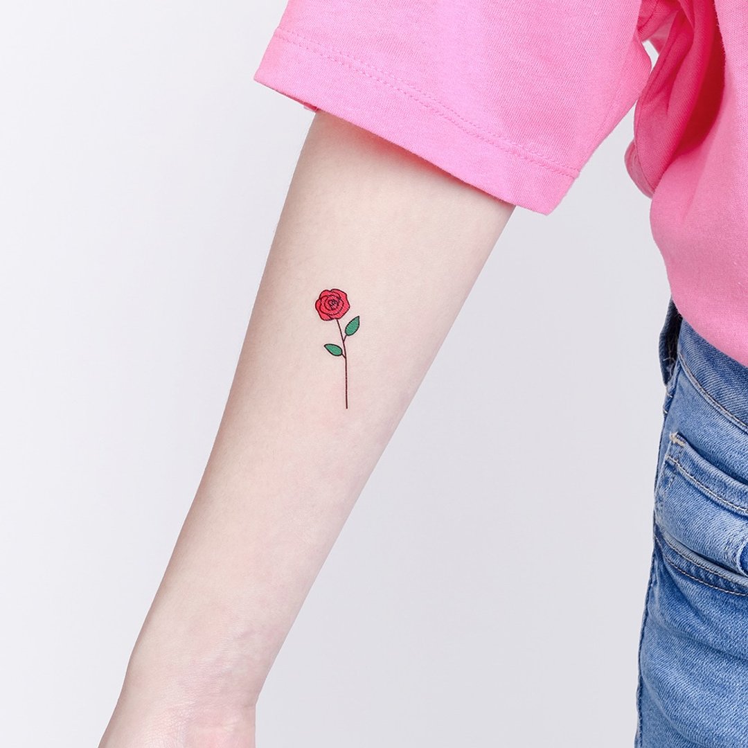 刺青纹身贴纸 / 玫瑰蔷薇 Surprise Tattoos - 纹身贴 - 纸 红色