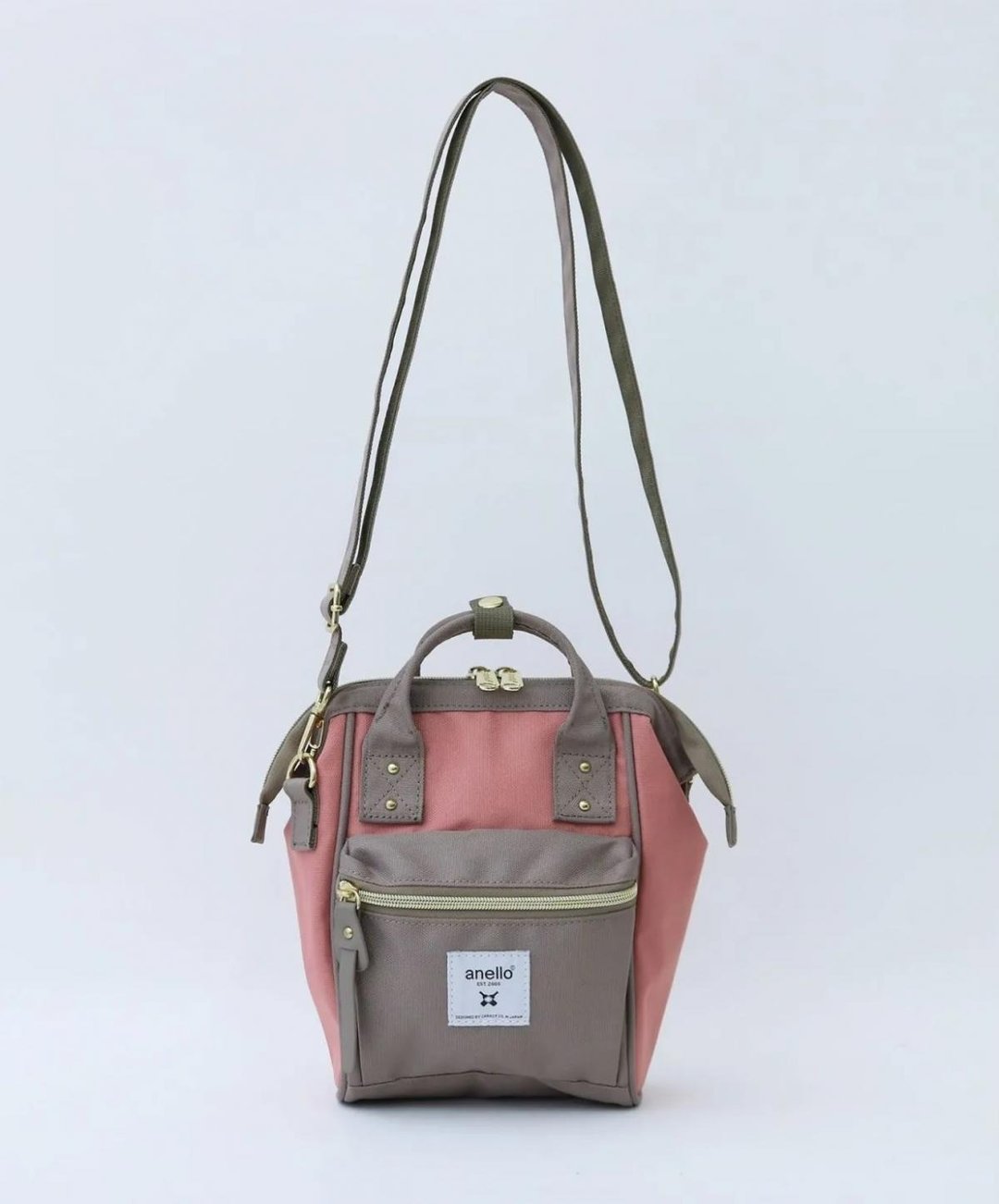anello Cross Bottle 超迷你两用斜背/手提袋 ATB3225R - 粉红拼 - 侧背包/斜挎包 - 聚酯纤维 粉红色