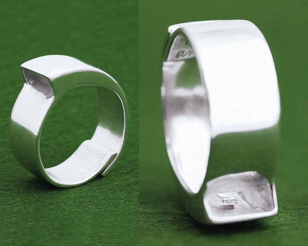 Unisex silver ring - Adjustable ring - Industrial design - Mens ring - Geometric - 戒指 - 银 银色