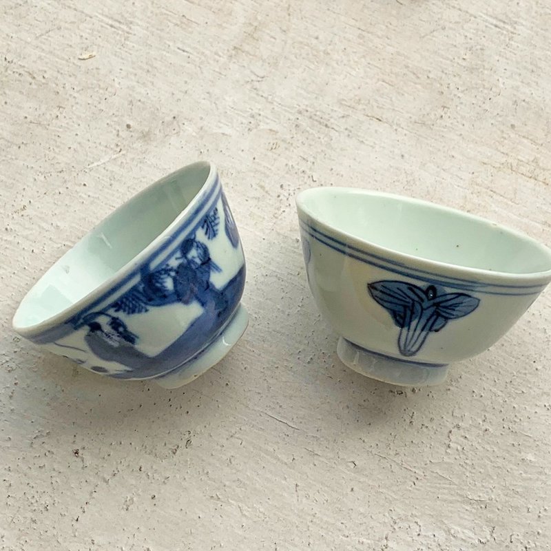 中国 清三代青花瓷写意人物花草杯│ 封蜡章落款 含蓄典雅 - 酒杯/酒器 - 瓷 蓝色