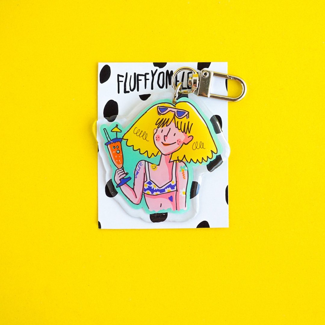 Fluffy Omelet - KEYCHAIN / 胸针 / PHONE GRIP - DAISY GIRL - 吊饰 - 压克力 多色