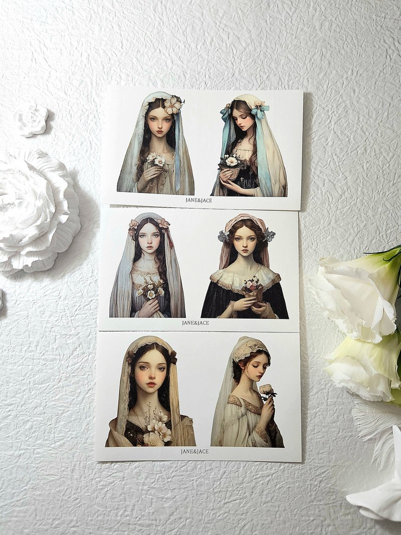 文艺复兴时期的女孩贴纸包 - 贴纸 - 纸 多色