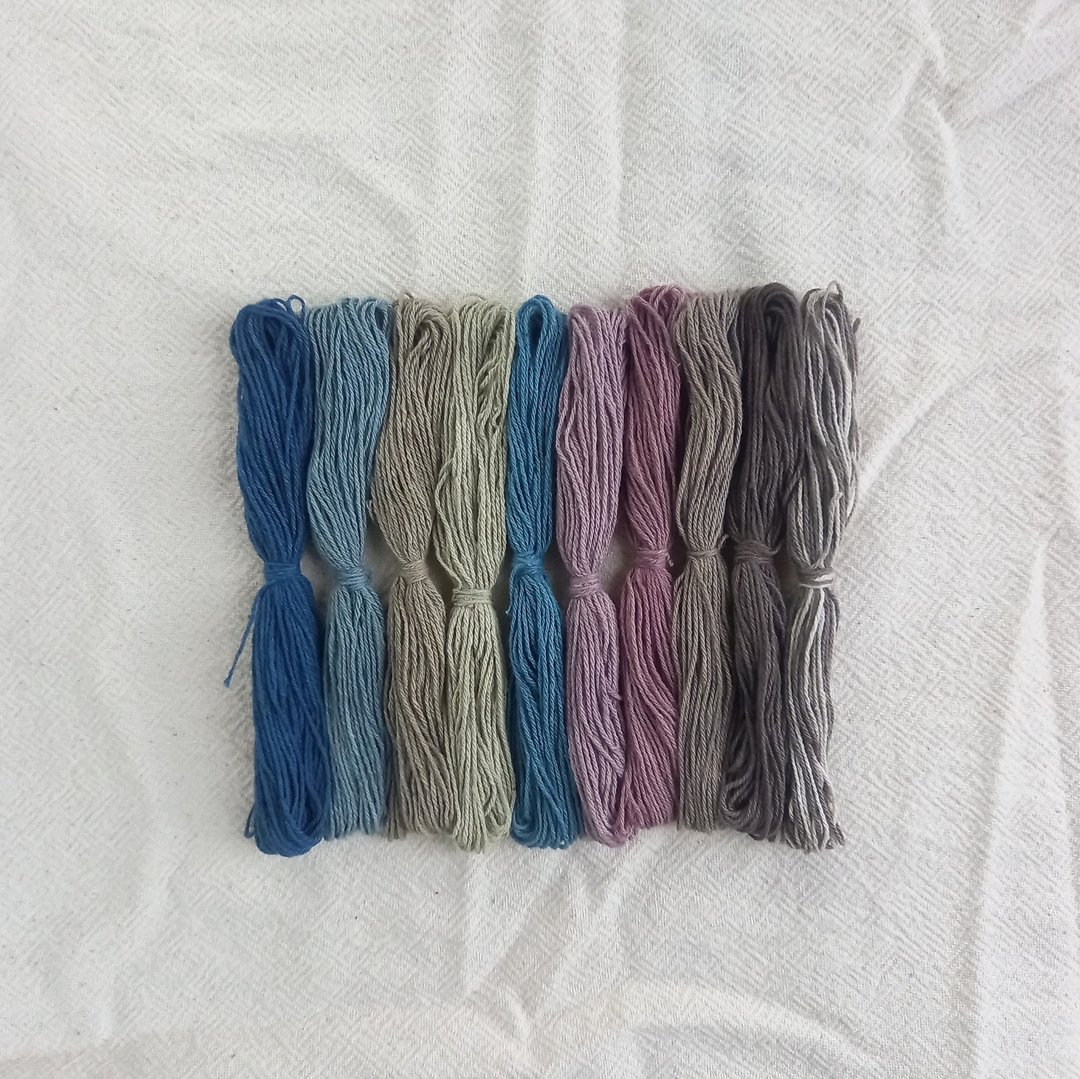 粗线/深色12m x 10色/植物染色棉线粗1mm/绣线，刺子线，十字绣，包边，补补 - 编织/刺绣/羊毛毡/裁缝 - 棉 多色
