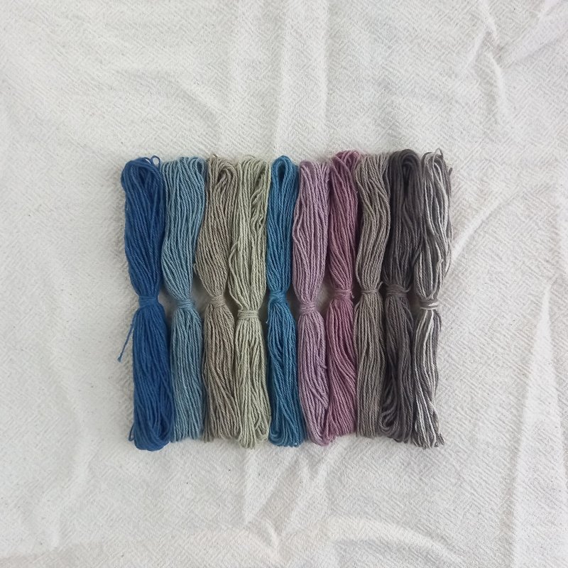 粗线/深色12m x 10色/植物染色棉线粗1mm/绣线，刺子线，十字绣，包边，补补 - 编织/刺绣/羊毛毡/裁缝 - 棉．麻 多色