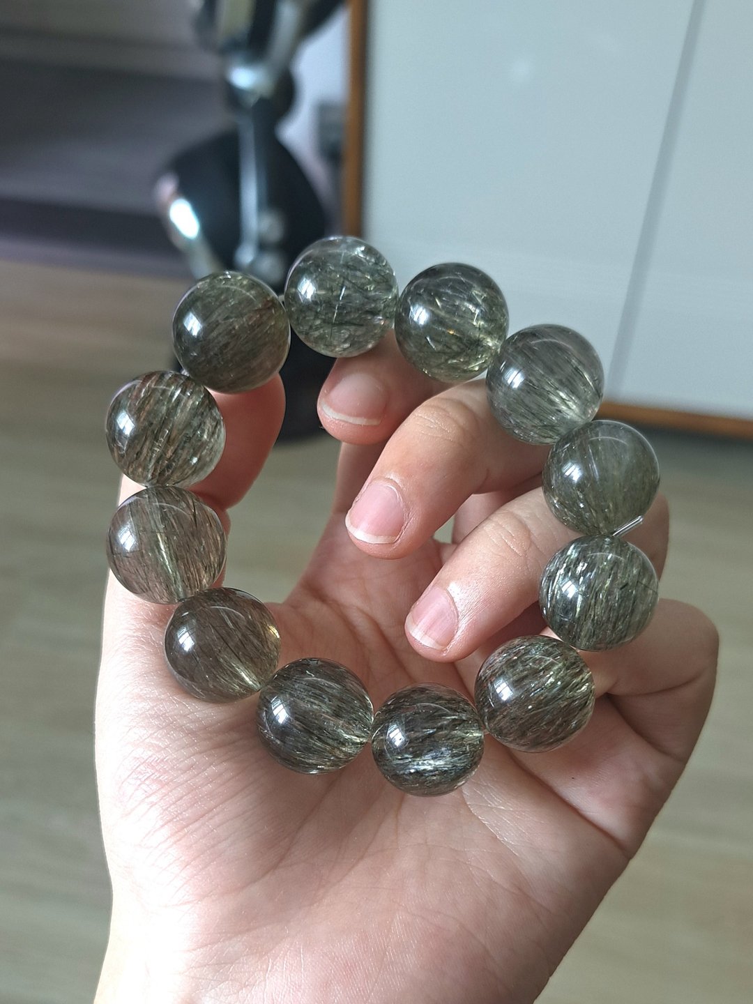两条绿碧发顺发 加稀有粉幽灵 大咪水晶手链 - 手链/手环 - 水晶 多色