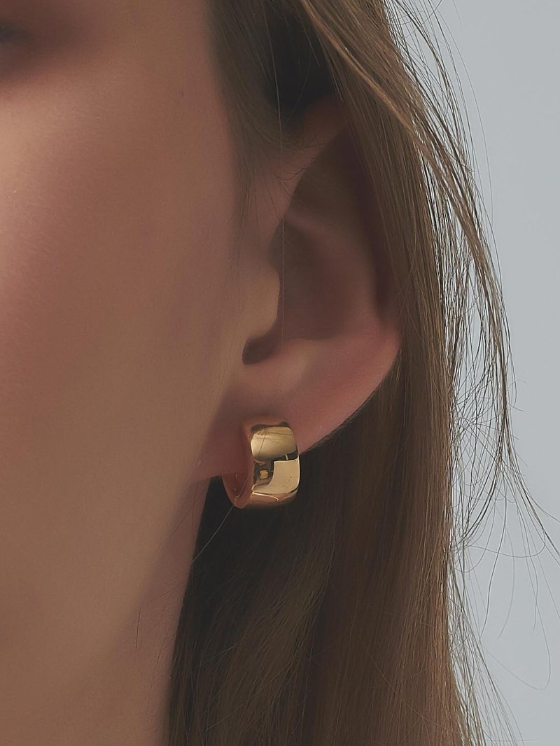 LESIS | Golden Hoop - 耳环/耳夹 - 贵金属 金色