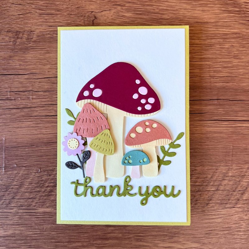 thank you 蘑菇 感谢卡 - 卡片/明信片 - 纸 黄色