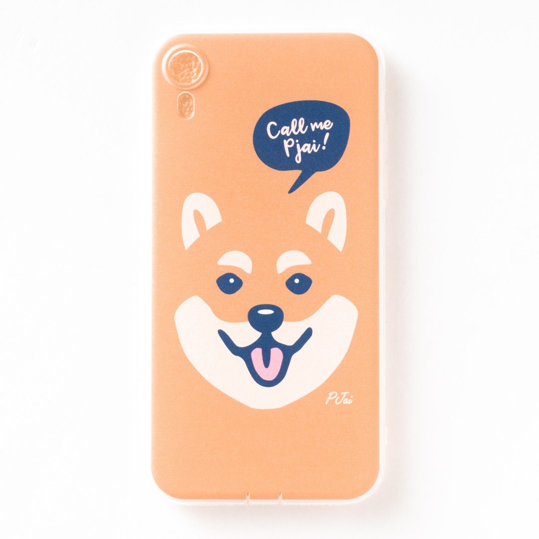 【P仔系列】柴犬 iPhone XR 印花手机壳 -深蓝色//啡色 (AA336-7) - 手机壳/手机套 - 橡胶 咖啡色
