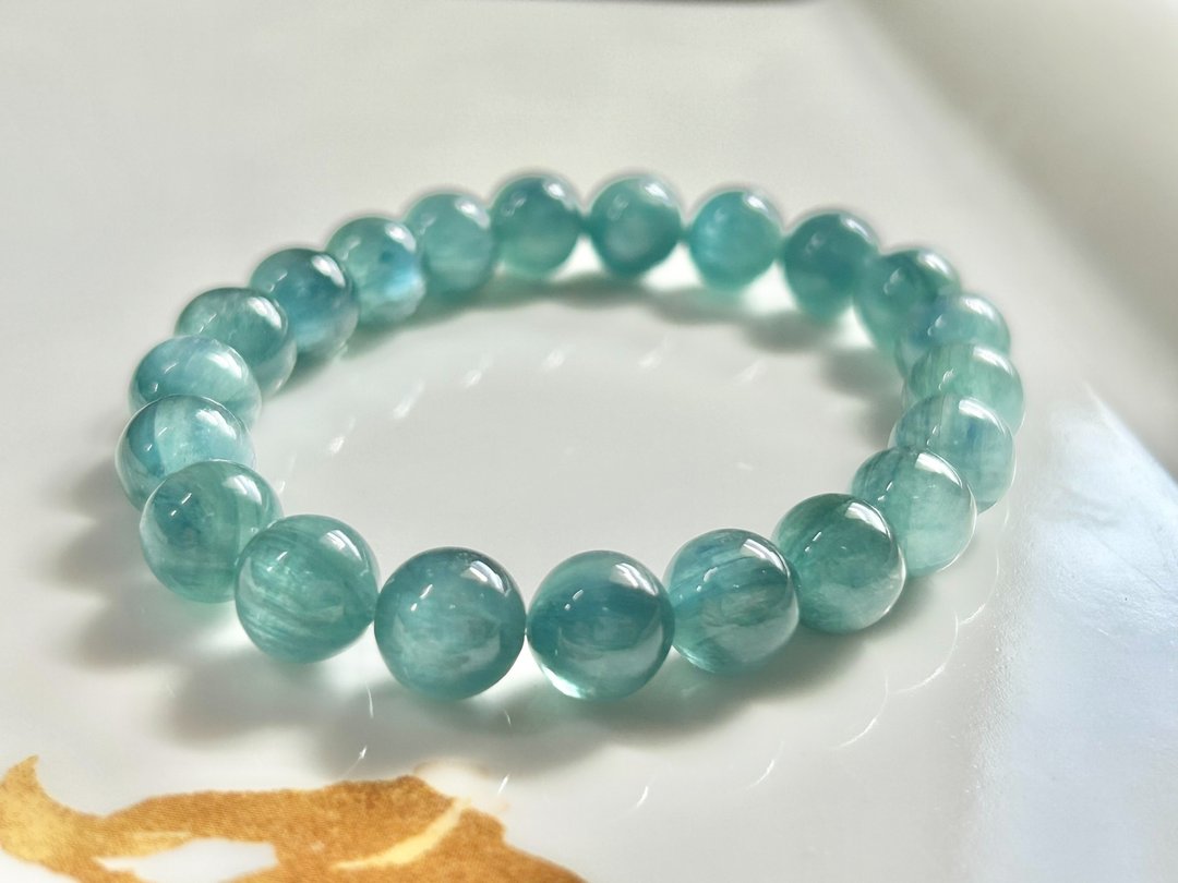 9mm蓝绿晶 负面能量再见 提升人际 - 手链/手环 - 水晶 绿色