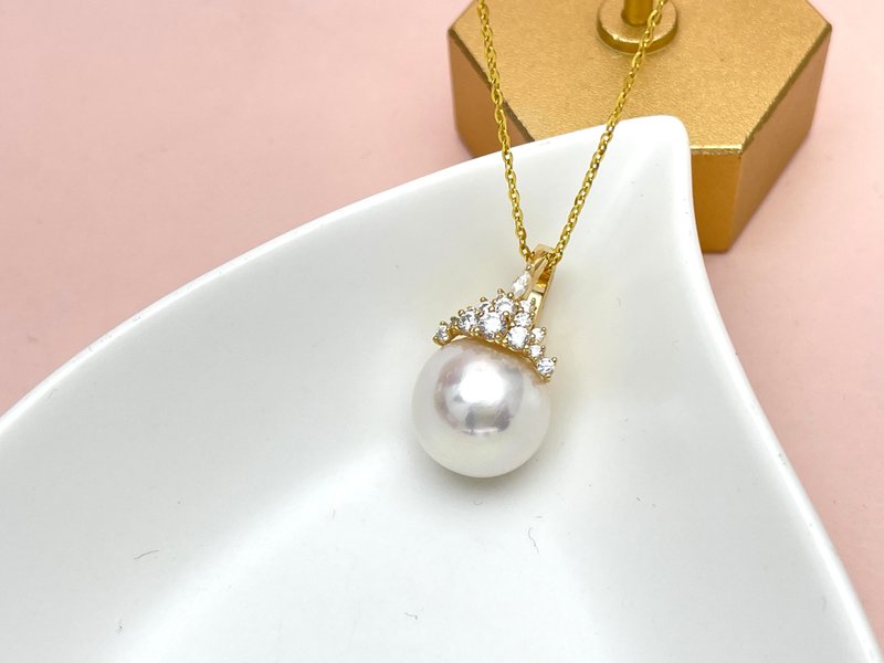 冰雪女王 天然淡水珍珠 纯银 万能扣吊坠 赠项链 - 项链 - 珍珠 白色