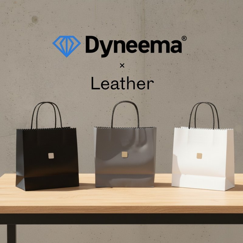 携带轻盈与坚韧 Dyneema®皮革托特包 纸袋设计 - 手提包/手提袋 - 真皮 黑色