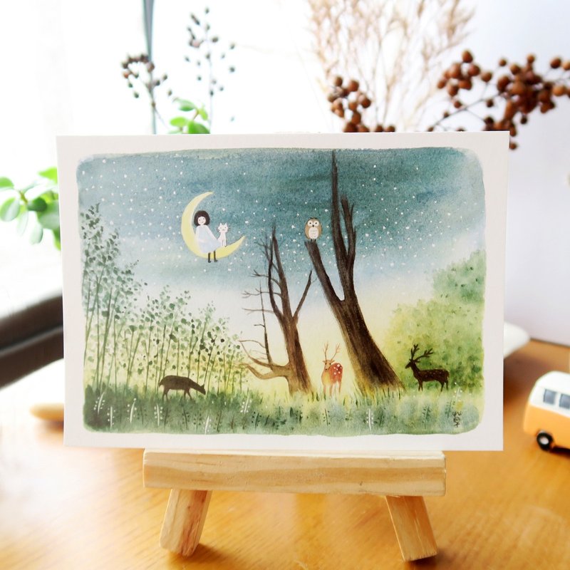 台湾风情系列-塔塔加之夜 明信片 - 卡片/明信片 - 纸 绿色