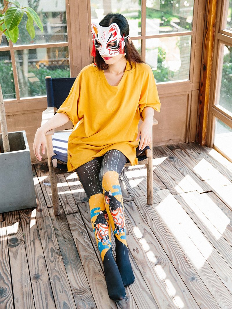 SIOWL 忍者猫 江户时代系列 设计师原创 连裤袜 印 - 袜子 - 棉．麻 