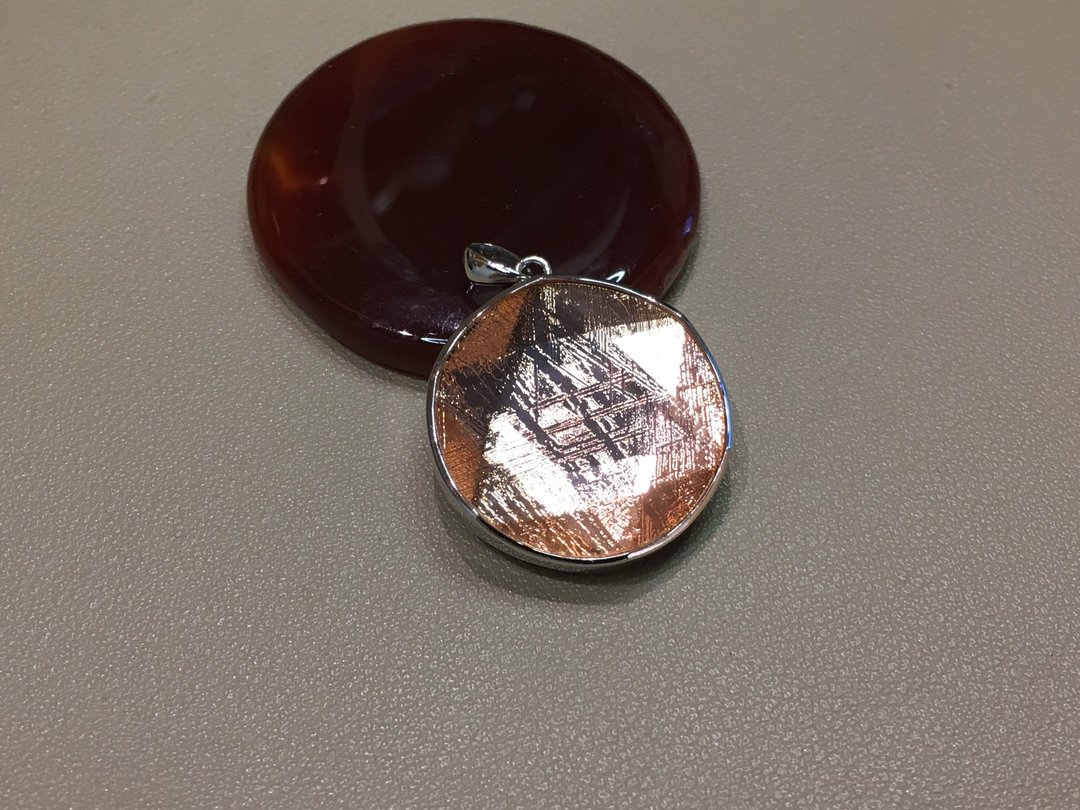 瑞典天铁陨石吊饰 ( 玫瑰金色 ) 27mm - 吊饰 - 水晶 