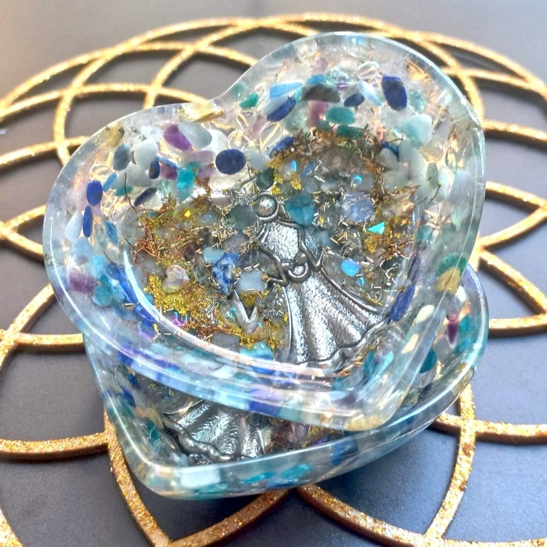 天使之心水晶碗 | 光与疗愈能量 | 小物件收纳 - 卫浴用品 - 水晶 蓝色