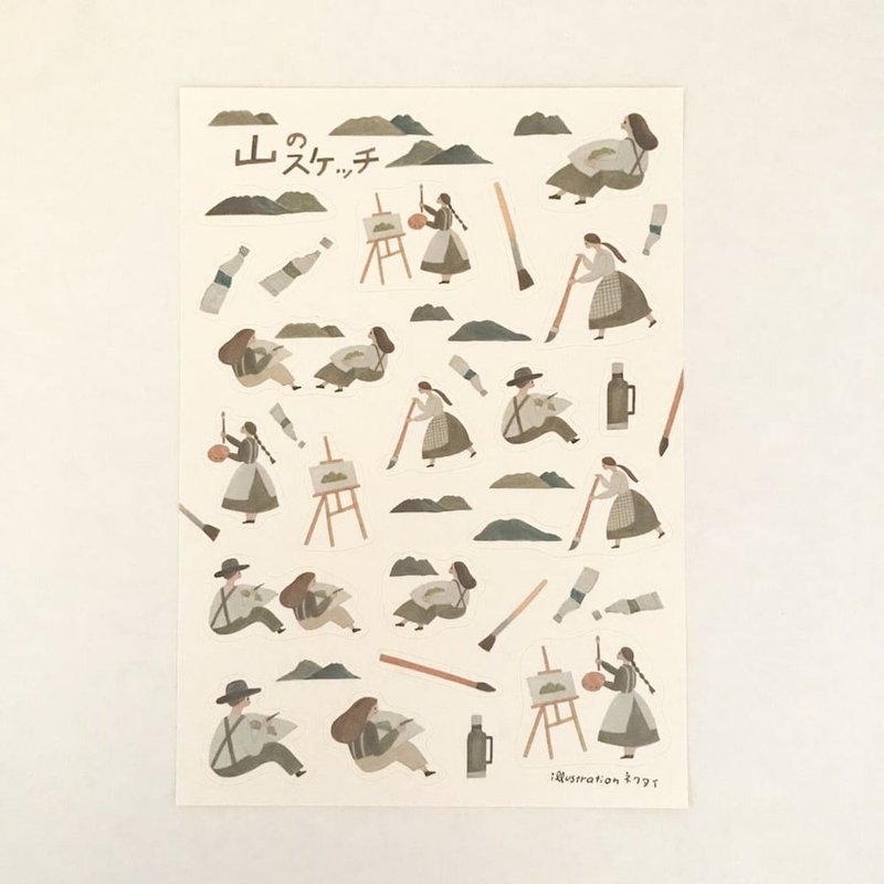 贴纸山素描 - 贴纸 - 其他材质 透明