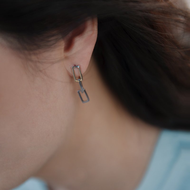 无法自拔-纯银耳环 - 耳环/耳夹 - 纯银 银色