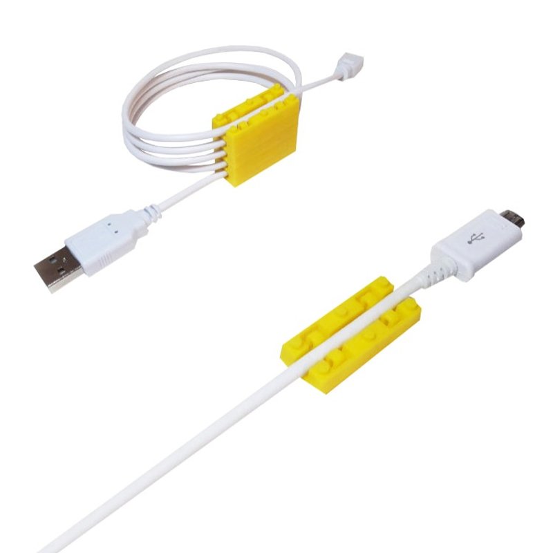 FunnyClip 乐收线 - 活泼黄(8入) - 积木集线器/收线器/卷线器 - 收纳用品 - 塑料 黄色