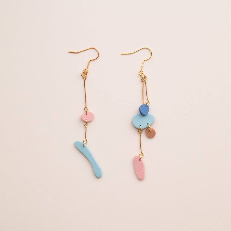 enogu -ice cream- type-a (pierced earrings / Clip-On) - 耳环/耳夹 - 塑料 蓝色