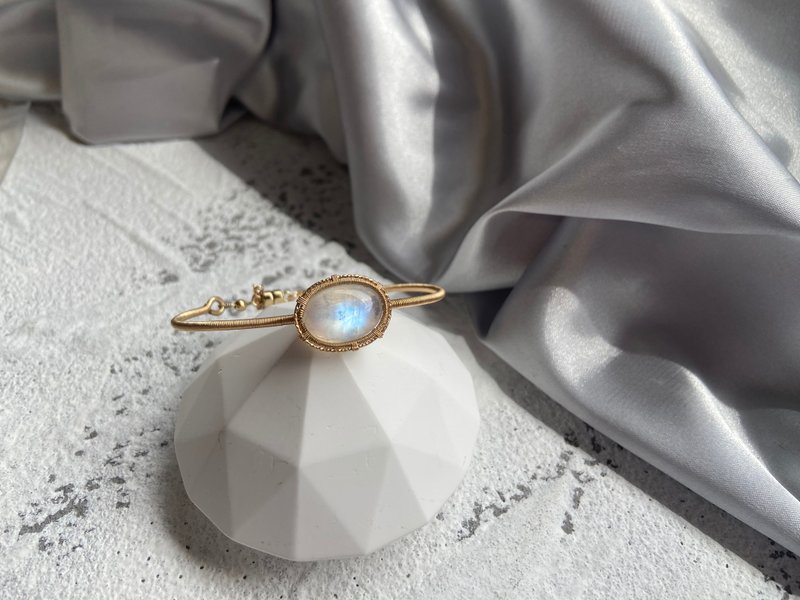 月光石编织手环 美国14kgf材质手工编织 - 手链/手环 - 石头 