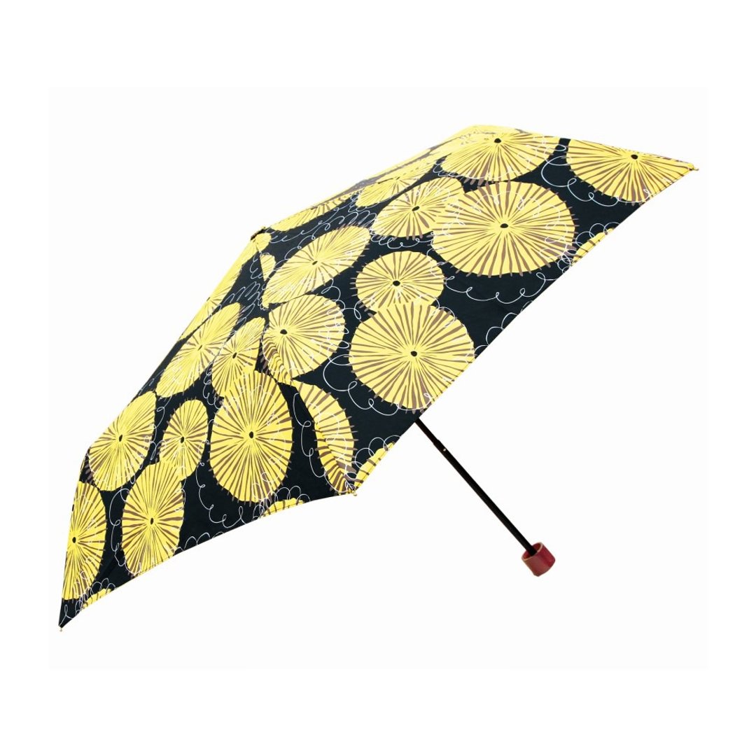 日本Prairiedog 晴雨两用抗UV折叠收纳伞+收纳伞袋-蒲公英(黑) - 雨伞/雨衣 - 聚酯纤维 黑色