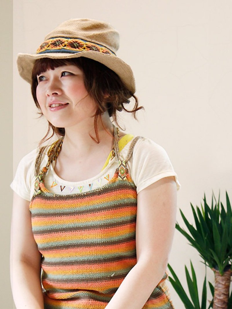 ☆ Hammock ☆ 彡 Hammock Neo Hippie Hat - 帽子 - 棉．麻 黄色