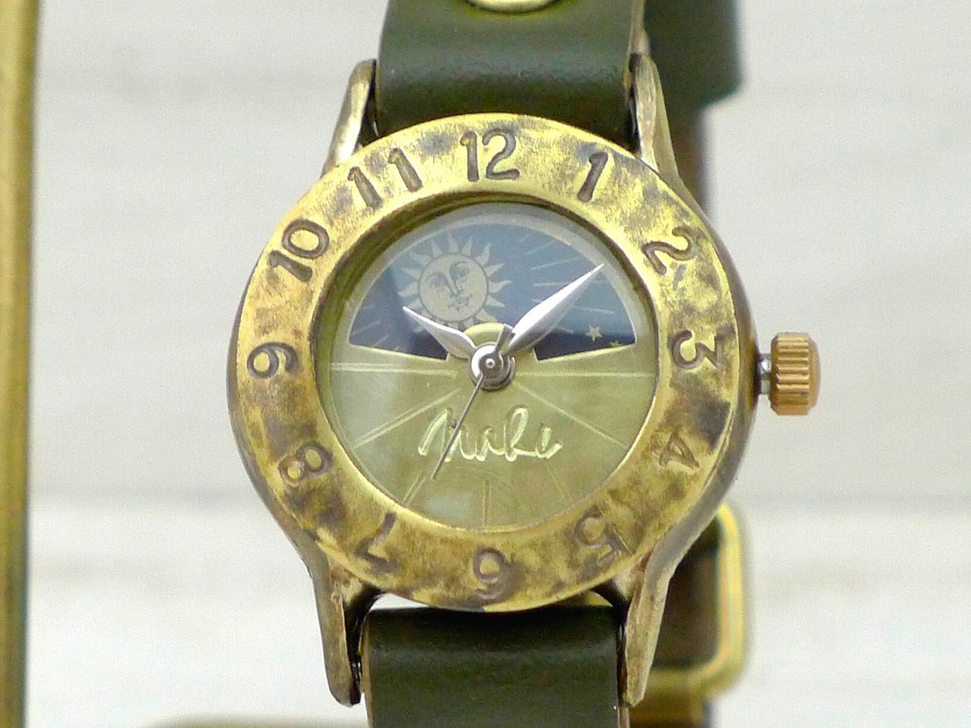 Strap Lady-B-SM | Lady's 22mm 黄铜 Sun&Moon 手工腕表 (289S&M) - 女表 - 铜/黄铜 金色