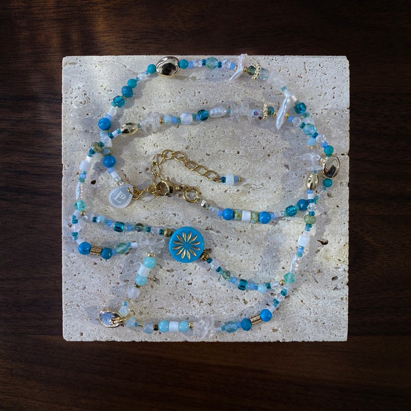 Atelier Pluton实验序号 | PL486 - 项链 - 玻璃 蓝色