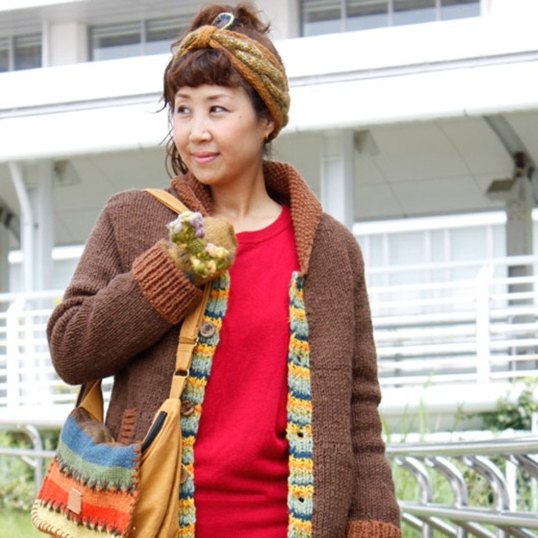 mohair wool hair band - 发饰 - 羊毛 咖啡色