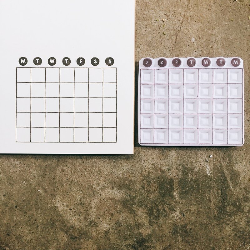 盖哪手工印章-月历-有两款中/英可选 - 印章/印台 - 其他材质 