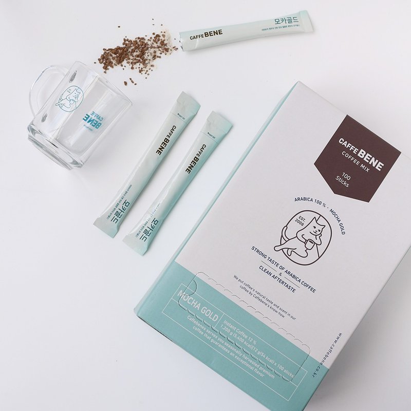 Caffebene咖啡伴 三合一摩卡咖啡(100入/盒) - 咖啡 - 纸 白色