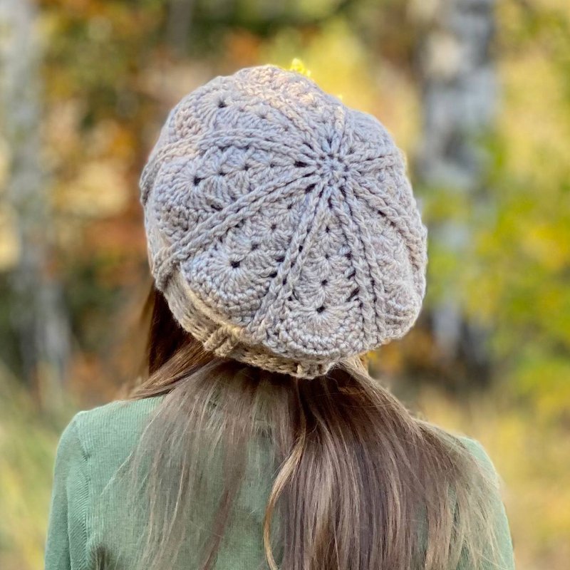 Beginner friendly CROCHET PATTERN/The Abby crochet beret (Toddler, child, adult) - 编织/刺绣/羊毛毡/裁缝 - 其他金属 卡其色