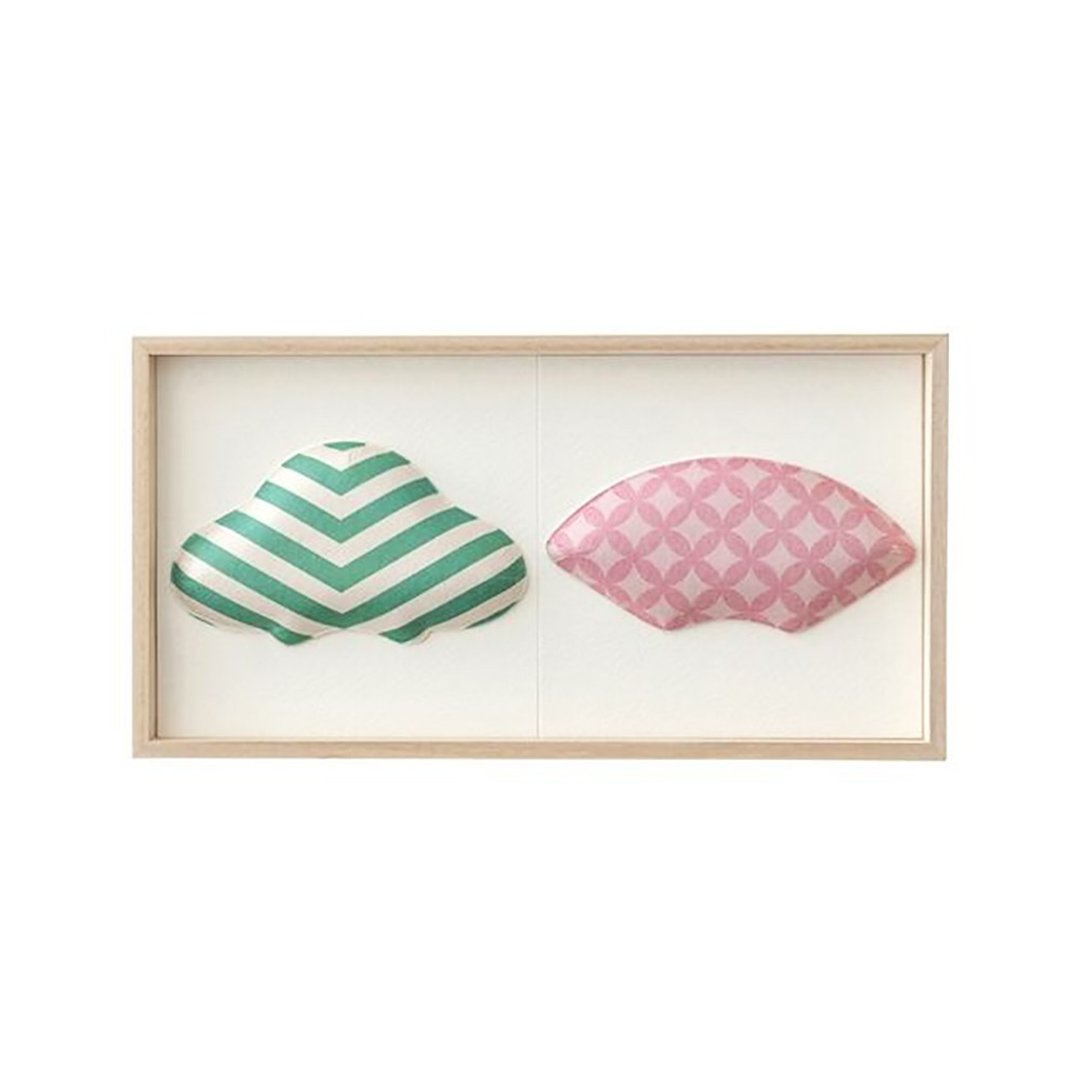 Washi Wall Decoration-Fukura,2 kinds of Pine with V stripes,Fan with cloisonne - 墙贴/壁贴 - 纸 