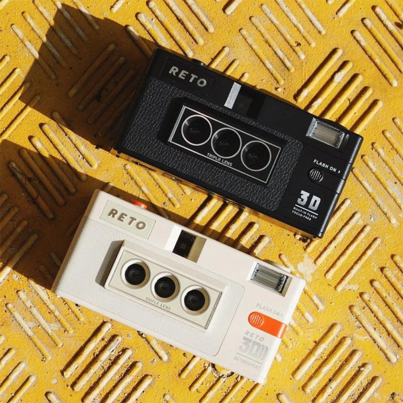 RETO3D 复古手动 3D 三镜头立体视觉菲林相机 - 两色入 - 相机 - 塑料 