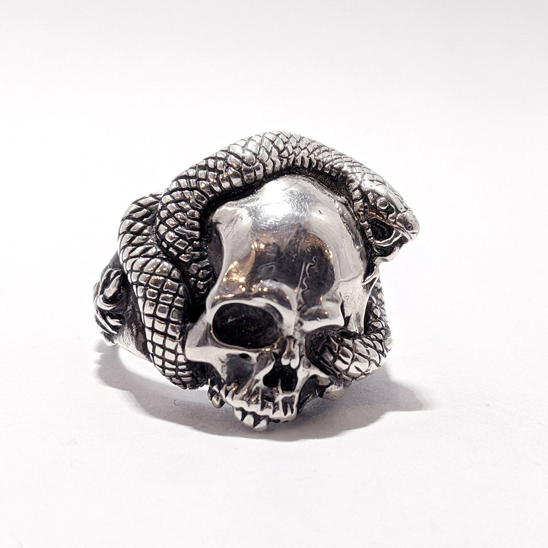 Snake and Skull ring Eternity by GRYPHON - 戒指 - 纯银 